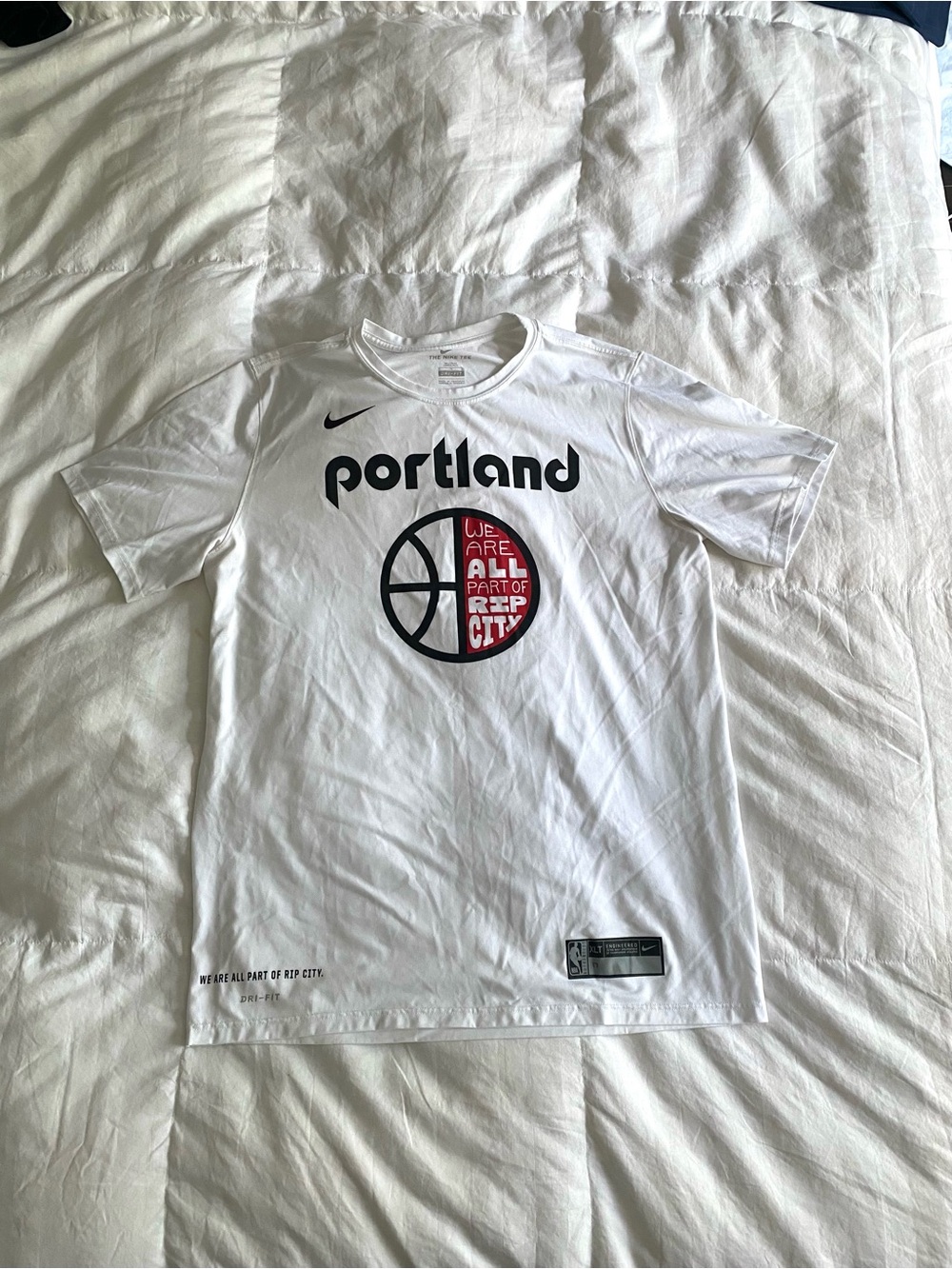 Nike NBA Portland Trailblazers White Short Sleeve Tee XL Tall
